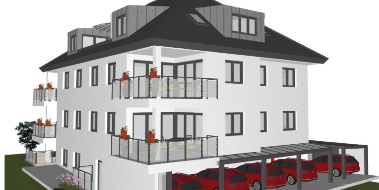 Straßenansicht mit Garagen