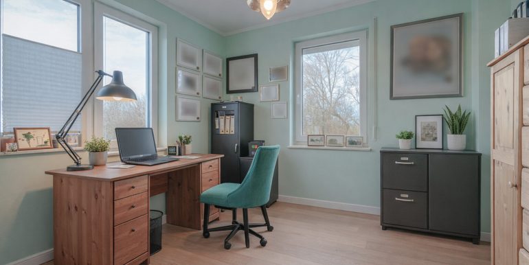 Beispielhafte Darstellung - Raum virtuell aufgeräumt (Arbeitszimmer)