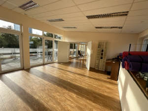 Terrasse vor den Gemeinschaftsräumen