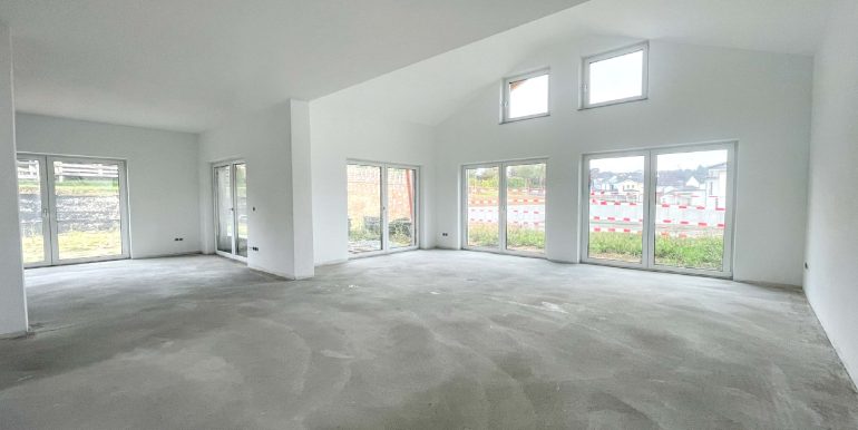 Wohnzimmer im Rohbauzustand