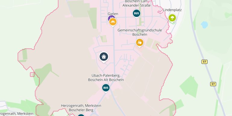 Lageplan Übersicht Fuß 15min