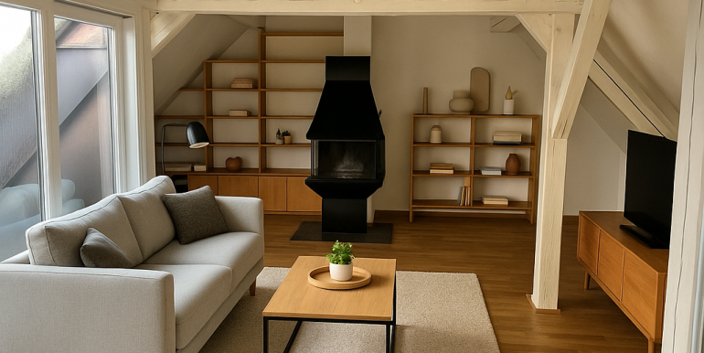 Wohnzimmer mit KI bearbeitet